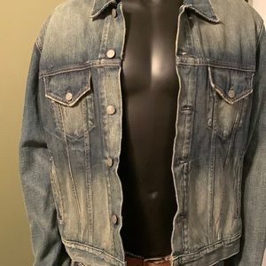 Designer BNWOT Ralph Lauren Denim Supply Jacket, Size XL, stonewashed design.